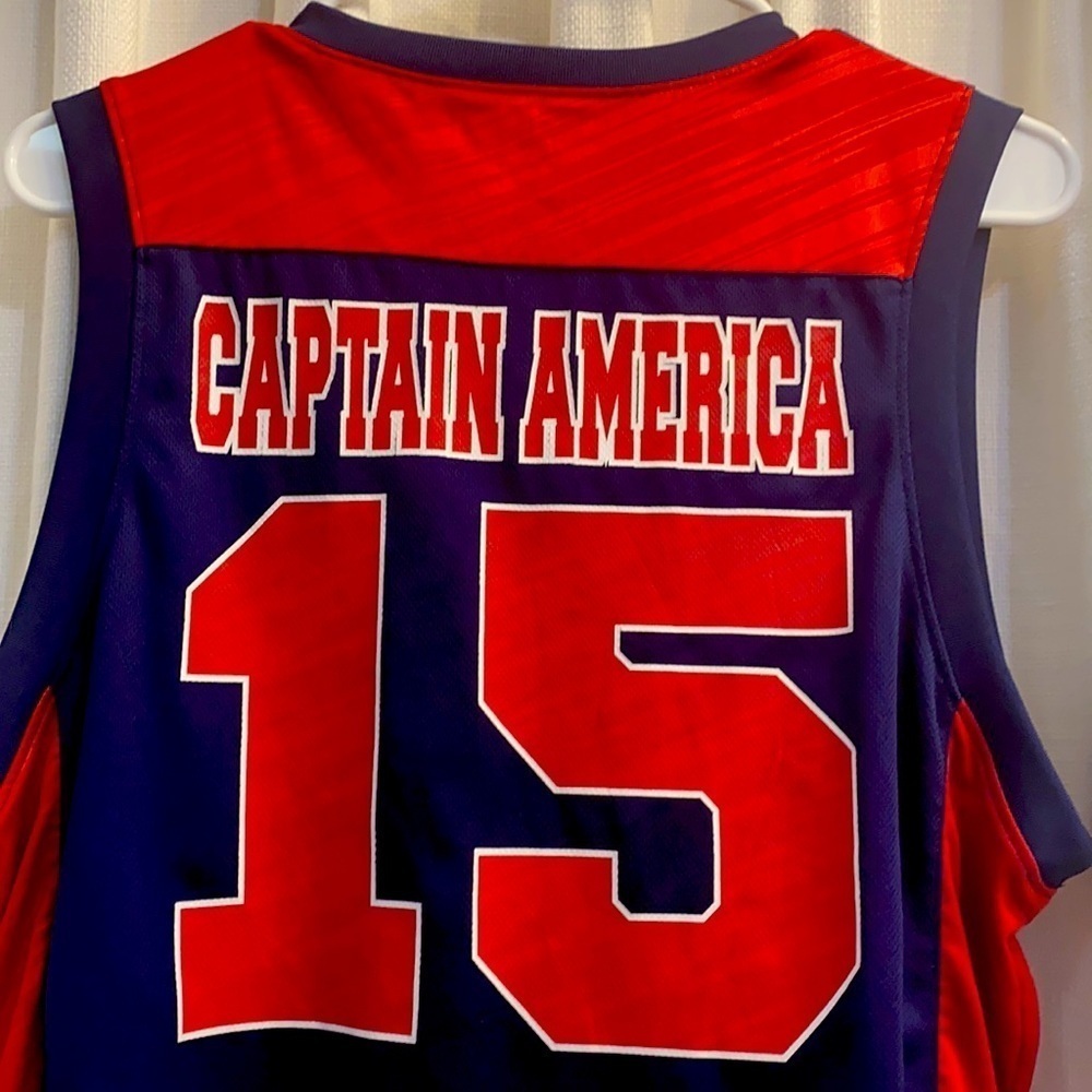 Men’s Marvel Captain America Basketball Jersey M - Picture 4 of 5